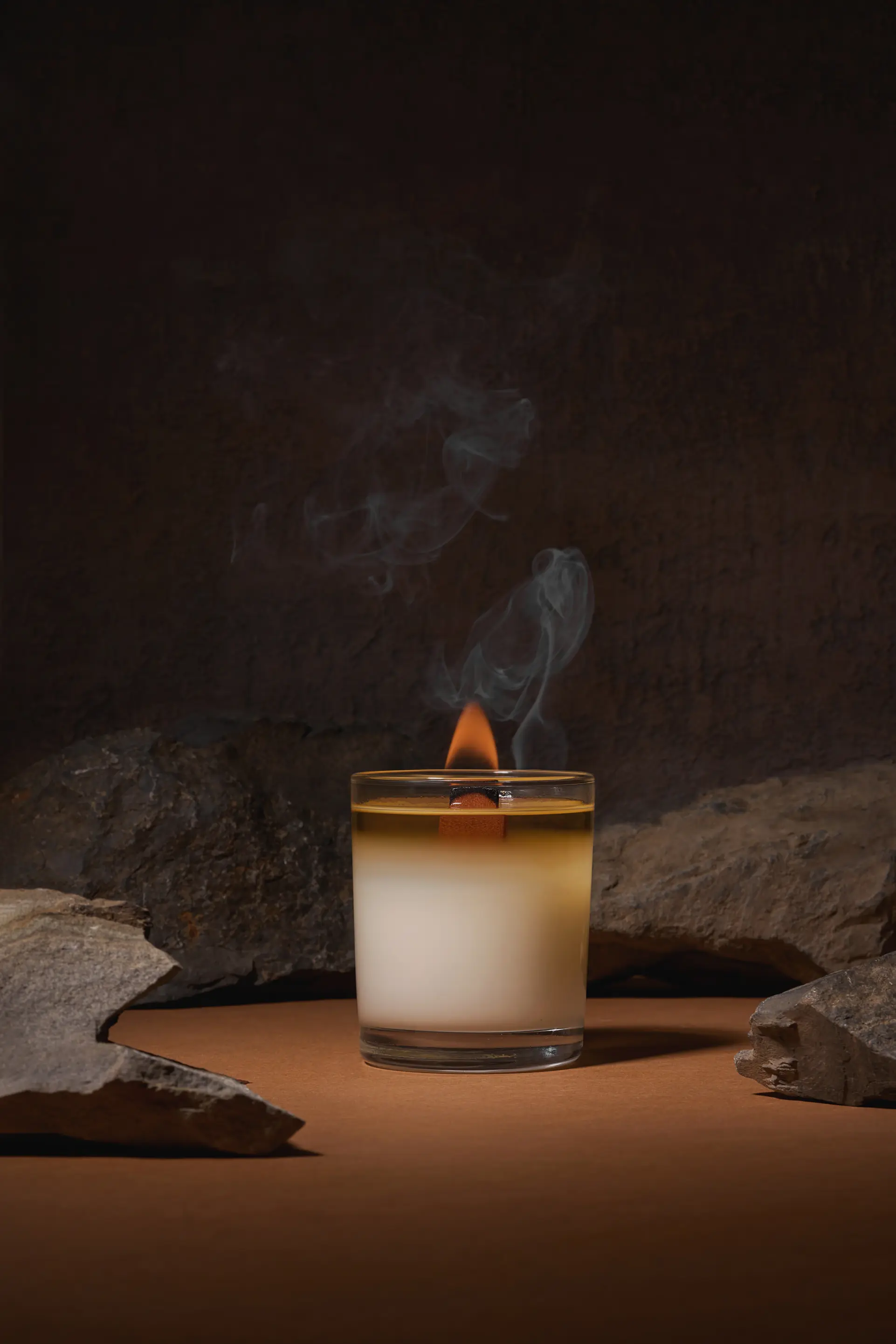 Background image with a lit candle.